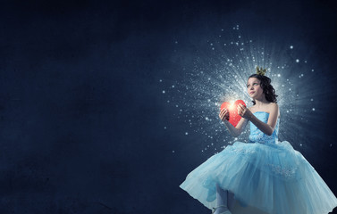 Naklejka premium She is little princess . Mixed media