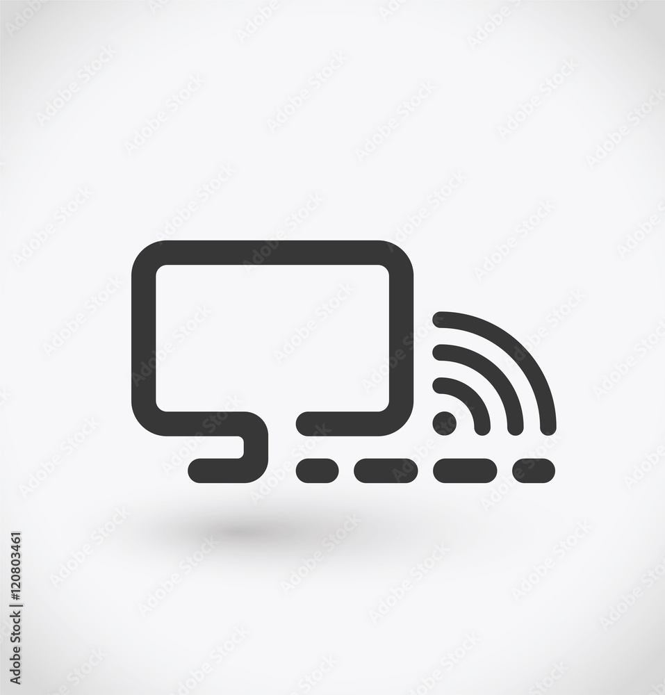 Poster simple wireless computer icon on white background. simple wireless computer vector. eps10.