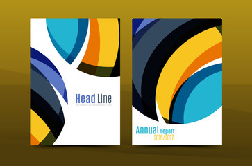 Abstract business annual report brochure cover, wave pattern