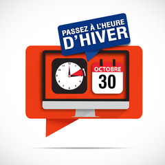 Obraz premium bulle écran : passez à l'heure d'hiver