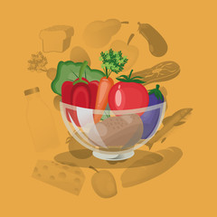 assorted healthy food icons image vector illustration design 