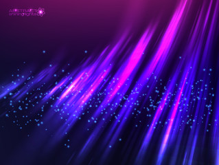 Fototapeta na wymiar Violet aurora polar light vector abstract background
