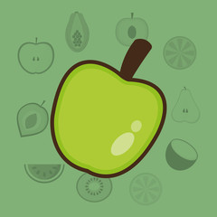apple with healthy food icons image vector illustration design 
