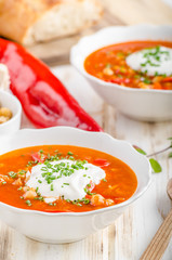 Chickpea soup with pepper