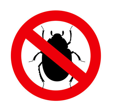 Forbidden Scarab Beetle Insects Vector Sign