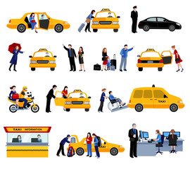 Set Of Taxi Service Icons © Macrovector