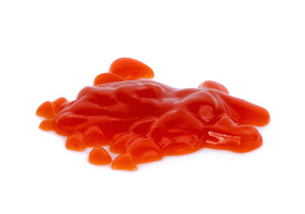 Tomato sauce on white background