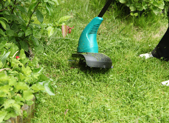 Taille de gazon avec un coupe-herbe © hcast