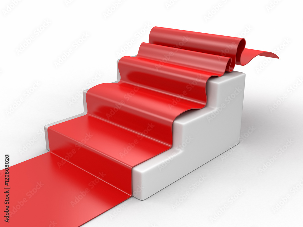 Poster red carpet on staircase. image with clipping path