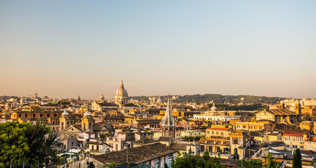 Fototapeta na wymiar Panoramic view from Pincio hill, Rome, Italy
