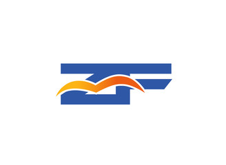 ZF Logo. Vector Graphic Branding Letter Element

