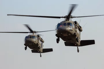 Fotobehang Militaire helikopters landen © VanderWolf Images