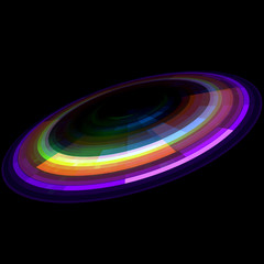 Circular lens flare. Abstract rotational galaxy. Beautiful ellipse border. Luxury shining hole. Rotational lines. Power energy element. Space for message. Abstract ring background.