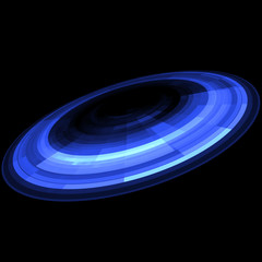 Circular lens flare. Abstract rotational galaxy. Beautiful ellipse border. Luxury shining hole. Rotational lines. Power energy element. Space for message. Abstract ring background.