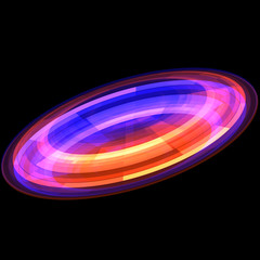 Circular lens flare. Abstract rotational galaxy. Beautiful ellipse border. Luxury shining hole. Rotational lines. Power energy element. Space for message. Abstract ring background.