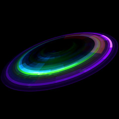 Circular lens flare. Abstract rotational galaxy. Beautiful ellipse border. Luxury shining hole. Rotational lines. Power energy element. Space for message. Abstract ring background.