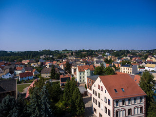 Fototapeta na wymiar Aerial view of goessnitz altenburg thuringia town