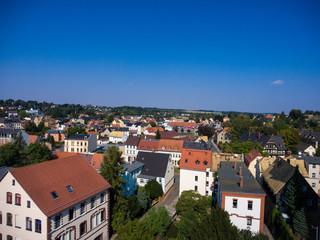 Fototapeta na wymiar Aerial view of goessnitz altenburg thuringia town