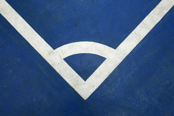 Blue field corner kick position.