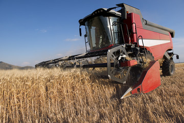 harvester in action