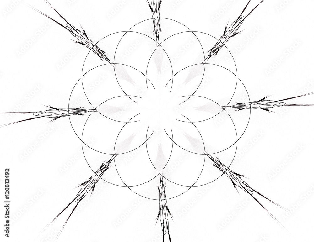 Poster lacy colorful clockwork pattern. digital fractal art design. abstract design of sacred symbols signs