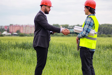 construction two man in the field