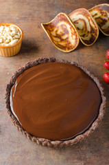 Delicious caramel chocolate tart