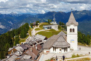 Monte Santo di Lussari (Luschariberg, Višarje) in den Julischen Alpen, Italien. August 2015)