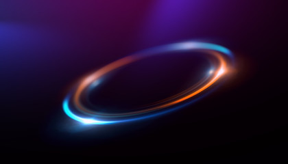 Circular lens flare. Abstract rotational galaxy. Beautiful ellipse border. Luxury shining hole. 
Rotational lines. Power energy element. Space for message. Abstract ring background.