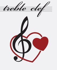 monochrome icon of treble clef 
