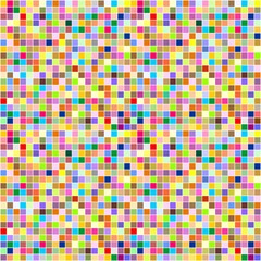 Colorful background consisting of squares of different colors in a row next to each other and one below the other with white outlines. Pixel abstract background. Mosaic of geometric elements