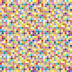 Colorful background consisting of squares of different colors in a row next to each other and one below the other with white outlines. Pixel abstract background. Mosaic of geometric elements