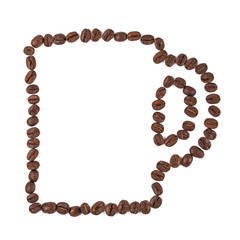 coffee beans in cup shape