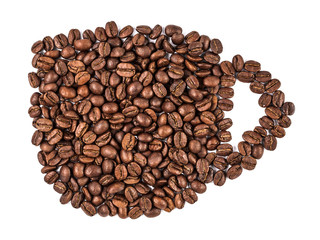 coffee beans in cup shape