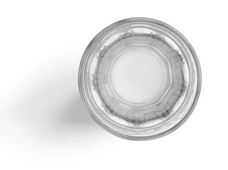 Top view of water glass cup