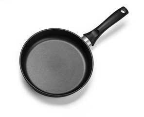 Top view of new empty frying pan