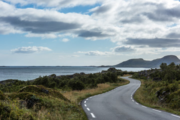 Curvy country road along the coast.