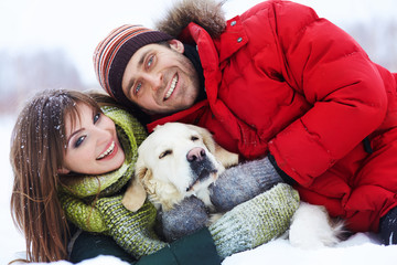 couple with a dog