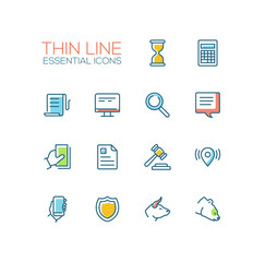 Business, Finance, Law Symbols - thick line design icons set