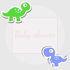 children's decorative frame. suitable for greeting or invitation. baby shower or arrival. cute vector illustration