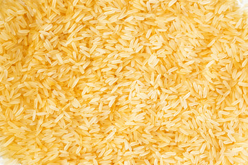Organic rice on white background.