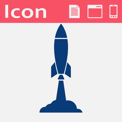 Starting rocket icon, vector illustration