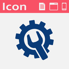 Wrench and gear icon, vector illustratoon