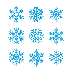 Fototapeta na wymiar set of vector snowflakes