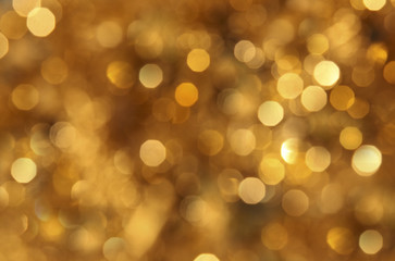 Golden christmas lights bokeh