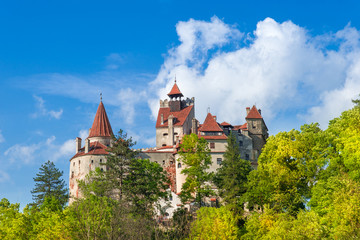 Fototapeta na wymiar Dracula medieval Castle Bran, the most visited tourist attraction of Brasov, Transylvania, Romania