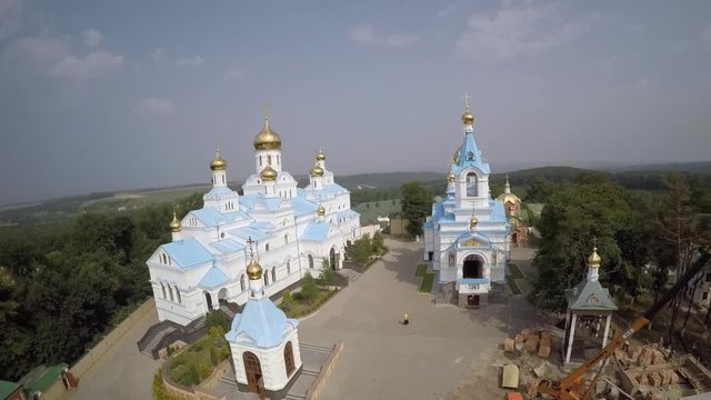Sky view of St Dukhovskoi Pochayiv Monastery