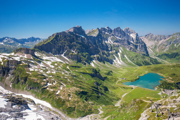 Engelberg with Eugenisee lake under the Mt. Titlis near Lucerne, Switzerland