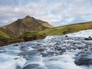 Summer landscape with Skoga river, Iceland