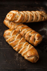 Delicious bun with chicken meat
